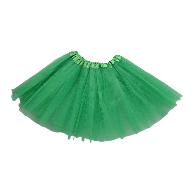 Color: green - Children Kids Girls Ballet Skirts Elastic Mesh Tutu Ballerina Dress Gymnastics Dancing Skirt Princess Pettiskirts
