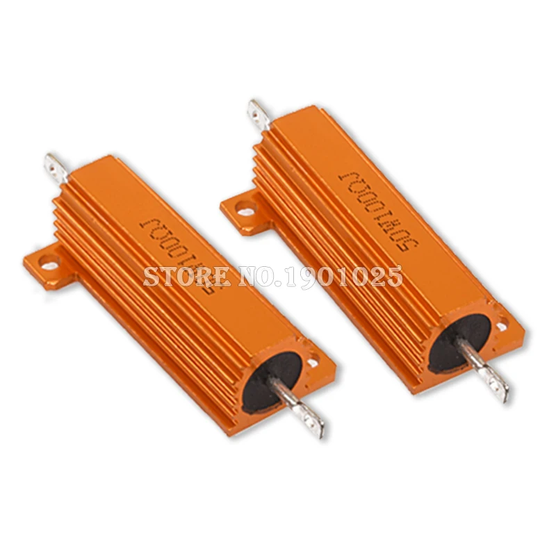 Resistance: 2.2K - New RX24 Aluminum Power Metal Shell Case Wirewound Resistor BXV 50W 100W  0.01R ~ 100K 1 6 8 10 20 200 500 1K 10K Ohm Resistance