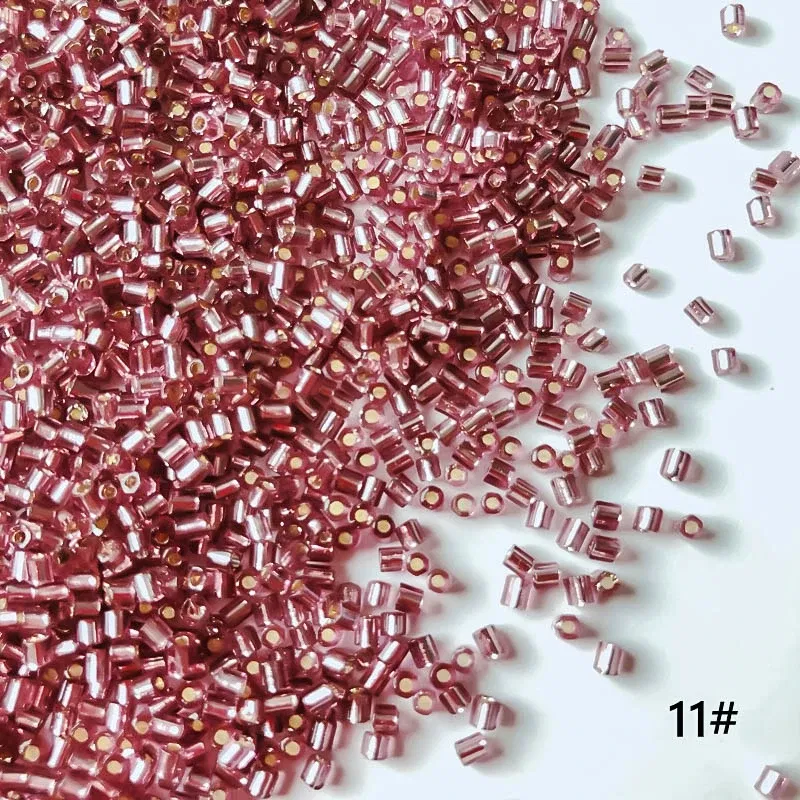 Color: Lavender, Item Diameter: 2mm - 2mm Glass Seed Loose Beads Silver Color Inner Long Tube Charms DIY Craft Bracelet Jewelry Making Supplies Necklace Accessories
