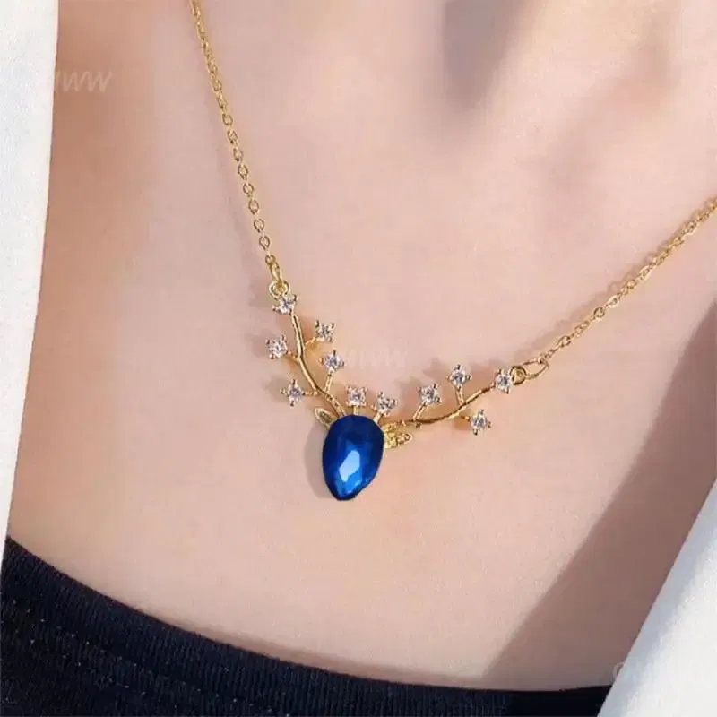 Metal Color: Steel color, Ships From: CHINA - Necklace Unique Design Exquisite Sparkling Pendant Necklace Flash Double Layer Butterfly Pendant Joker Necklace