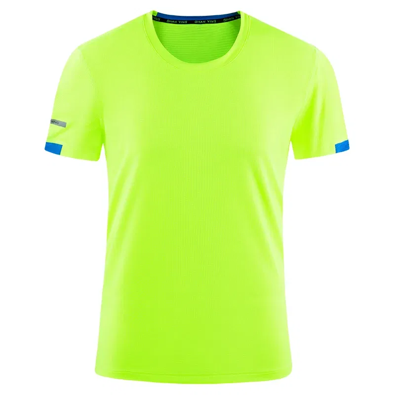 Color: army green, Size: XL, Ships From: CN - Men's t-shirt quick-drying sports top, custom logo running T-shirt, trainer fitness shirt