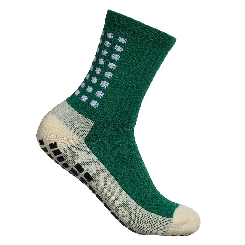 Color: army green - Anti-slip Soccer Women Men Outdoor Sport Grip Football Yoga Socks