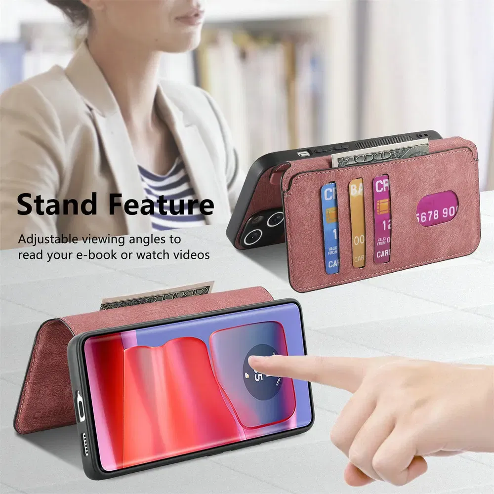 Color: Beige, Material: Denim - Edge 50 60 Fusion 5G Flip Case For Motorola Edge 60 Pro 2In1 Detachable Leather Wallet Funda Moto Edge 50 Neo 60 Pro S50 Cover