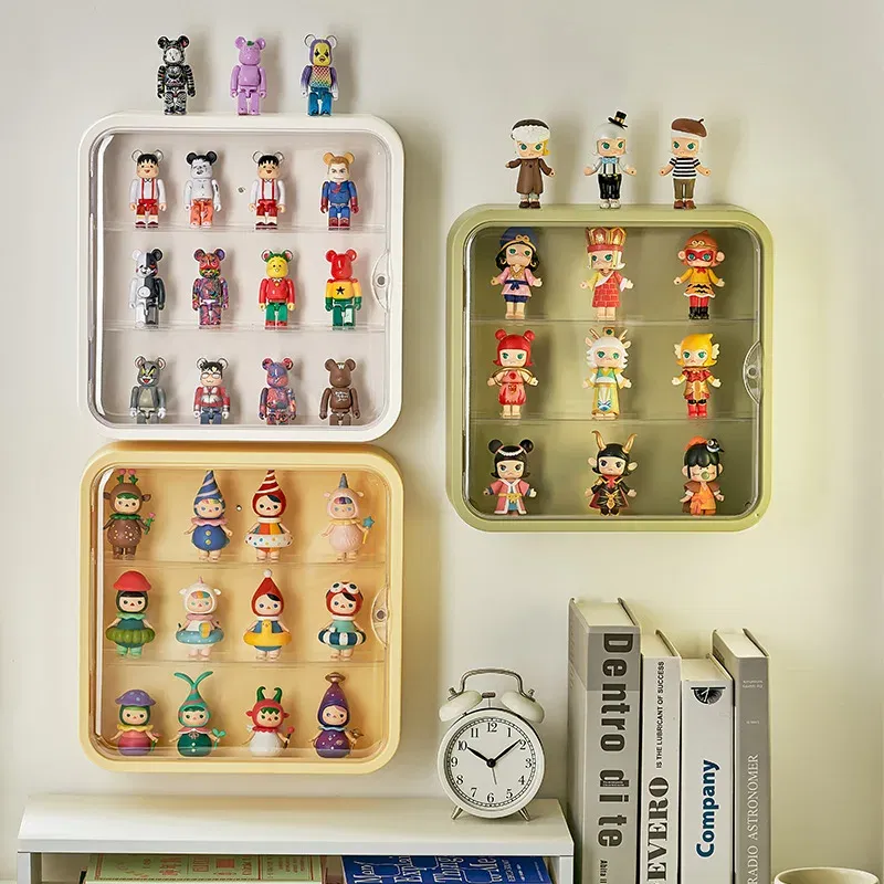 Wall-mounted Dolls Blind Box Organizer Display Rack Magnetic Bubble Mate Hand-do Display Case Dust Dolls Blind Box Organizer