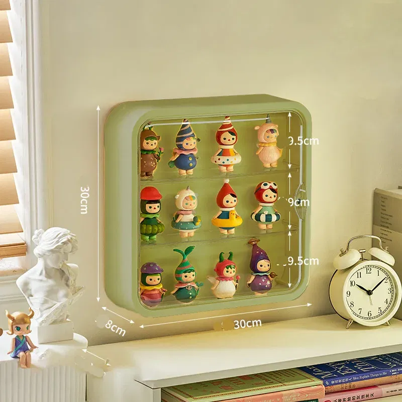 Wall-mounted Dolls Blind Box Organizer Display Rack Magnetic Bubble Mate Hand-do Display Case Dust Dolls Blind Box Organizer