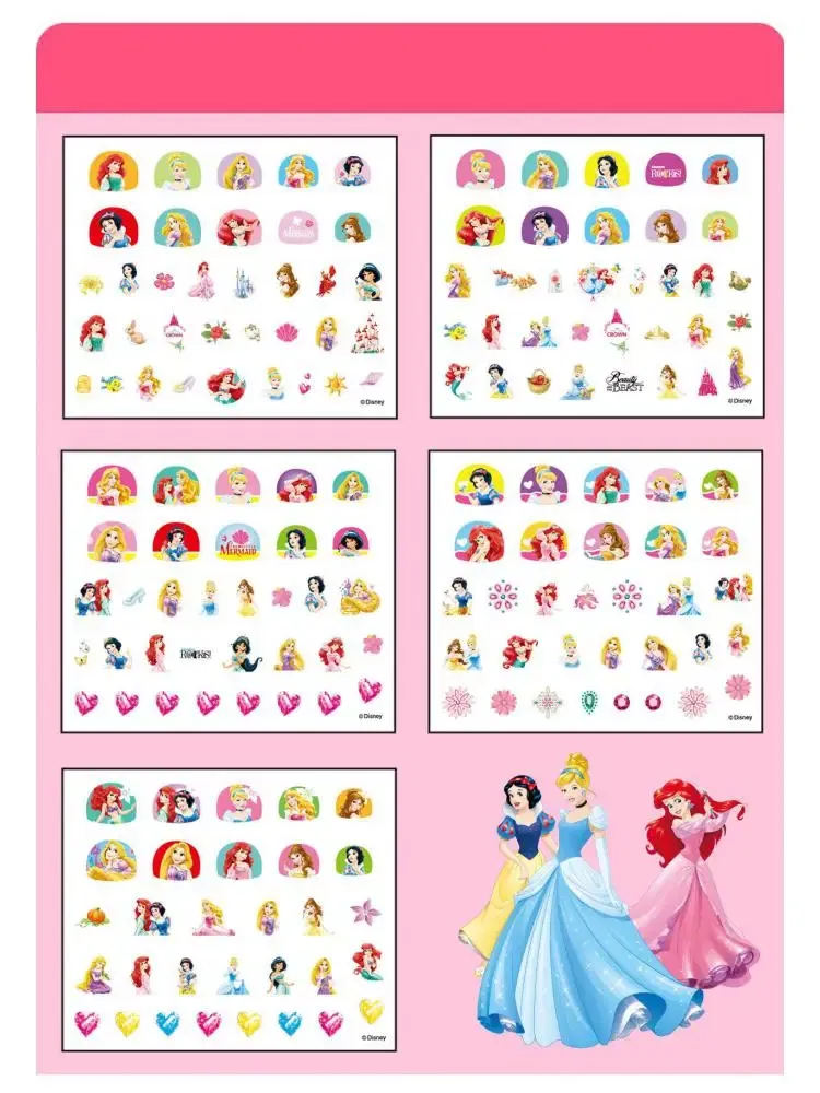 Color: WHITE - Random 1Pcs Disney Cartoon Frozen Princess Pooh Bear Snow White Makeup Nail Stickers Minnie Mickey Mermaid Stitch Stickers Toy
