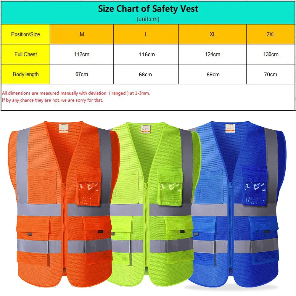 Color: Orange, Size: L - SFVEST MENS WOMEN HI VIS VIZ EXECUTIVE VEST WAISTCOAT TWO INCHES WIDTH REFLECTIVE SAFETY LARGE POCKETS  FREE DELIVERY