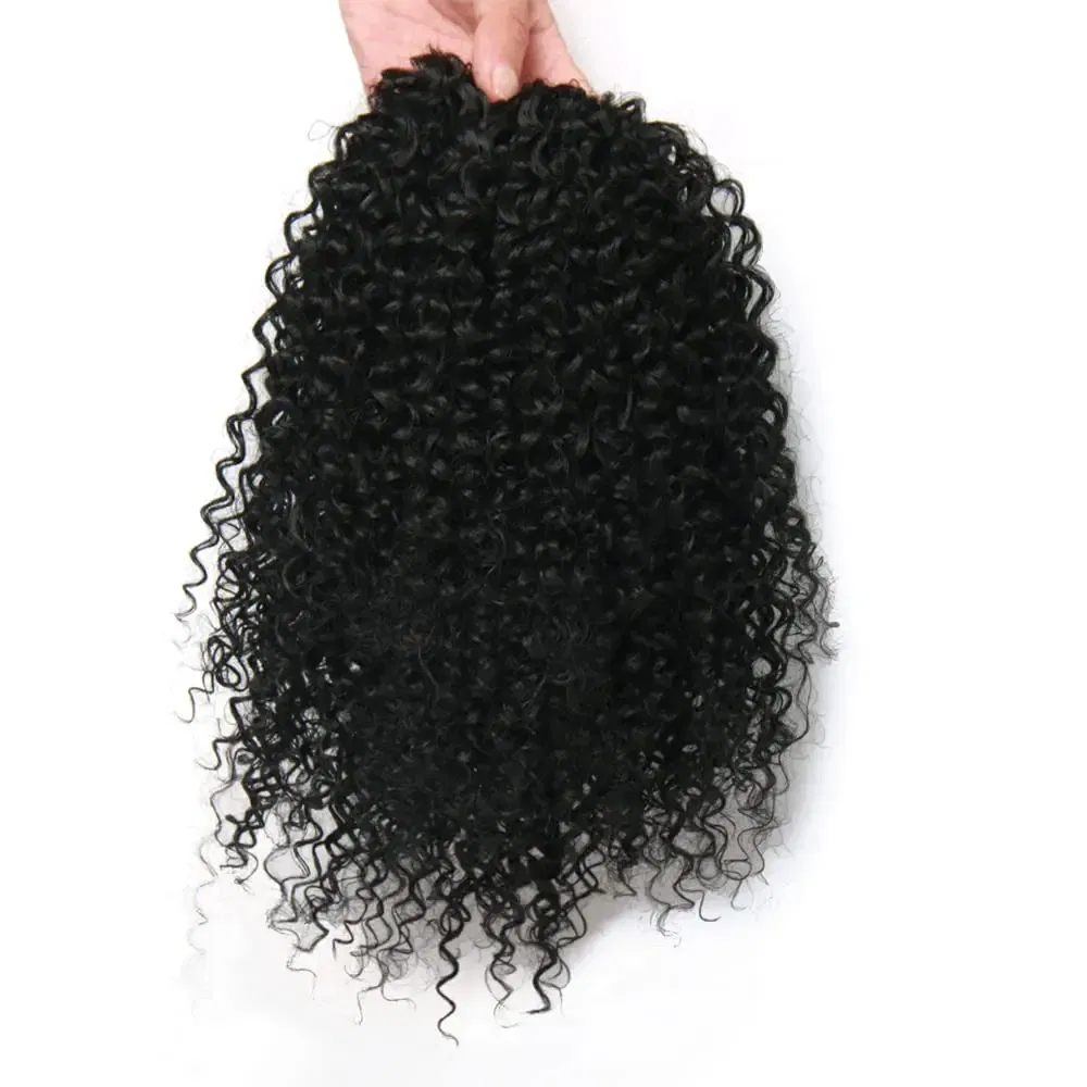 Color: T1B/27, Stretched Length: 20inches - Synthetic Short Afro Kinky Curly Ponytail Hair Piece for African American Ponytail Extension Afro Kinky Curly Ponytail for Women