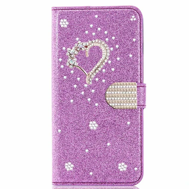 Color: PURPLE, Material: Genuine Leather - Glitter Wallet Leather Case For Samsung Galaxy S25 FE S24 Ultra S23 Plus S22 S21 A35 A36 A56 A55 A13 A14 A15 A16 A26 A34 A33 A54