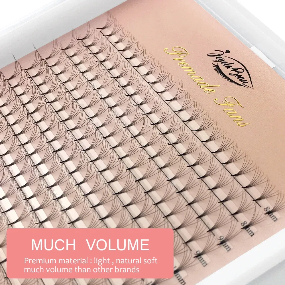Color: LIGHT GRAY, Curl: C, Thickness: 0.07mm, Length: 9mm, Ships From: CHINA - Goddess Premade Volume Fans 5D 6D 10D 12D 14D 16D 20D Individual Lashes Extension Pointy Stem Russian Volume Fans 120/320 fans