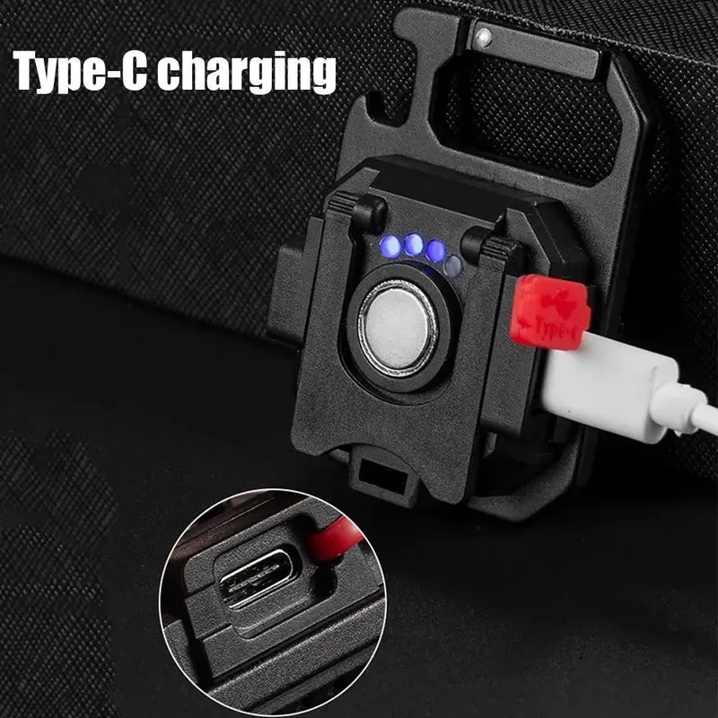 Multifunctional Mini COB Keychain Flashlight