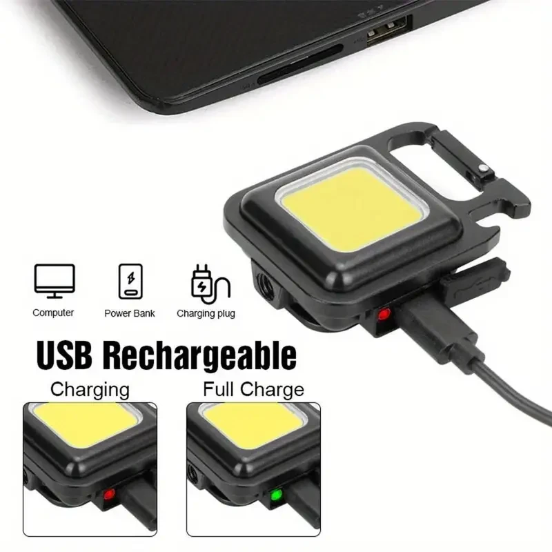 Multifunctional Mini COB Keychain Flashlight