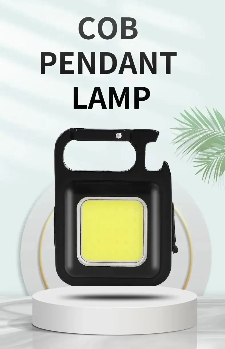 Multifunctional Mini COB Keychain Flashlight