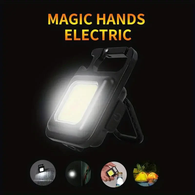 Multifunctional Mini COB Keychain Flashlight
