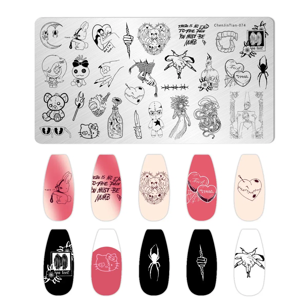 Color: transparent, Ships From: CHINA - 1PC Cute Animal Nail Stamping Plates Cartoon Character polish Nail Stamp Nail Art Template Image Plate Art stencils For Stamping
