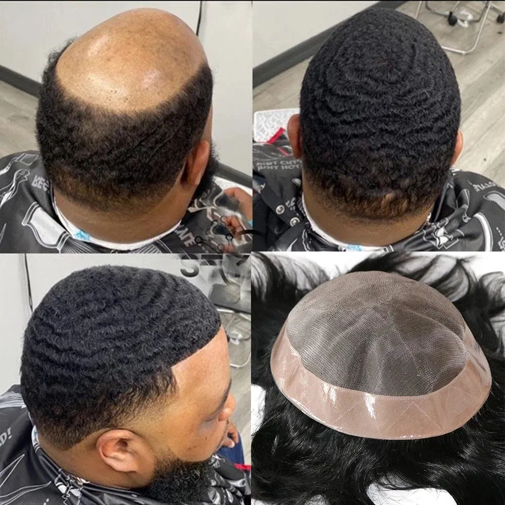 Toupee Color: 1765#, Toupee Density: 130%, Length: 6 inches, Toupee Size: 7x9, Toupee Design: free - 20MM Curly Brown Black Super Durable Mono Lace&Pu Mens Toupee Wig Human Hair 15mm Capillary Prosthesi Weave Replacement For Male