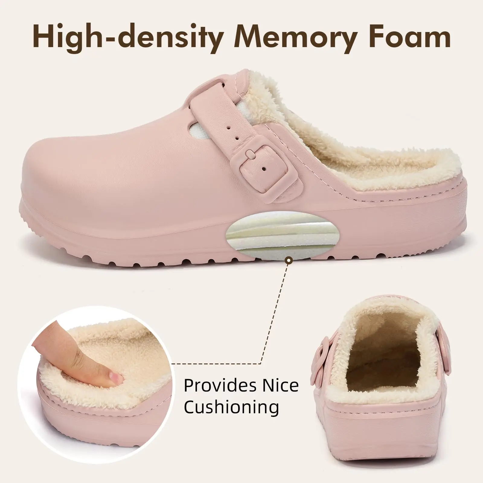 Color: Grape, Shoe Size: 36, Ships From: CHINA - Asgard Fur Women Slippers New Anti-slip Waterproof Plush Lined Outdoor Garden Shoes Winter Fluffy Shoes Warm Fuzzy House Slides