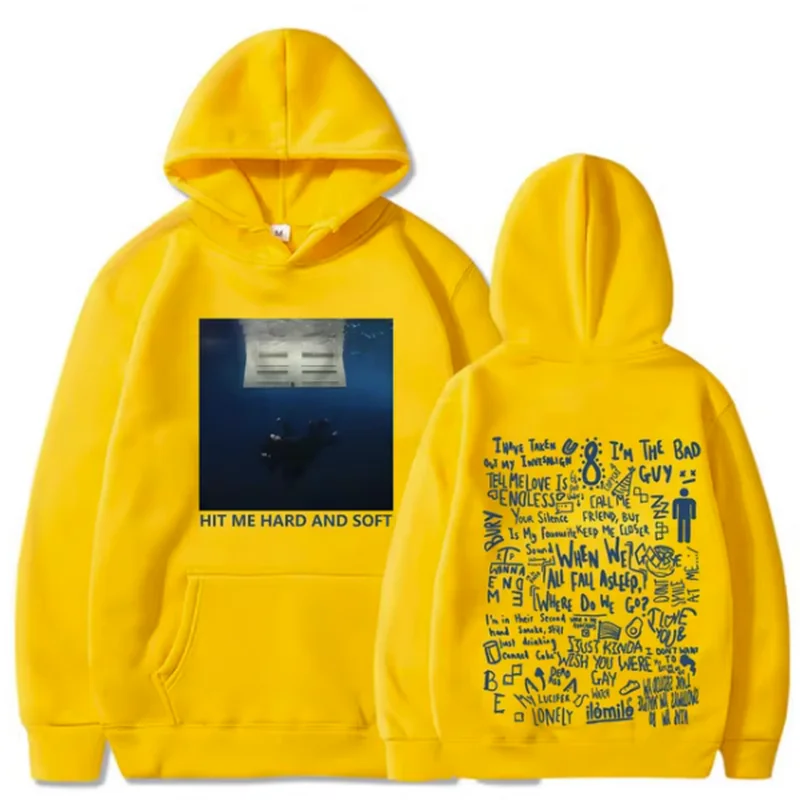 Color: SKY BLUE, Size: XL - 2024 Hit Me Hard and Soft Tour Hoodie Billie Hoodie Men's Hoodie Sudaderas Men's Casual Sports