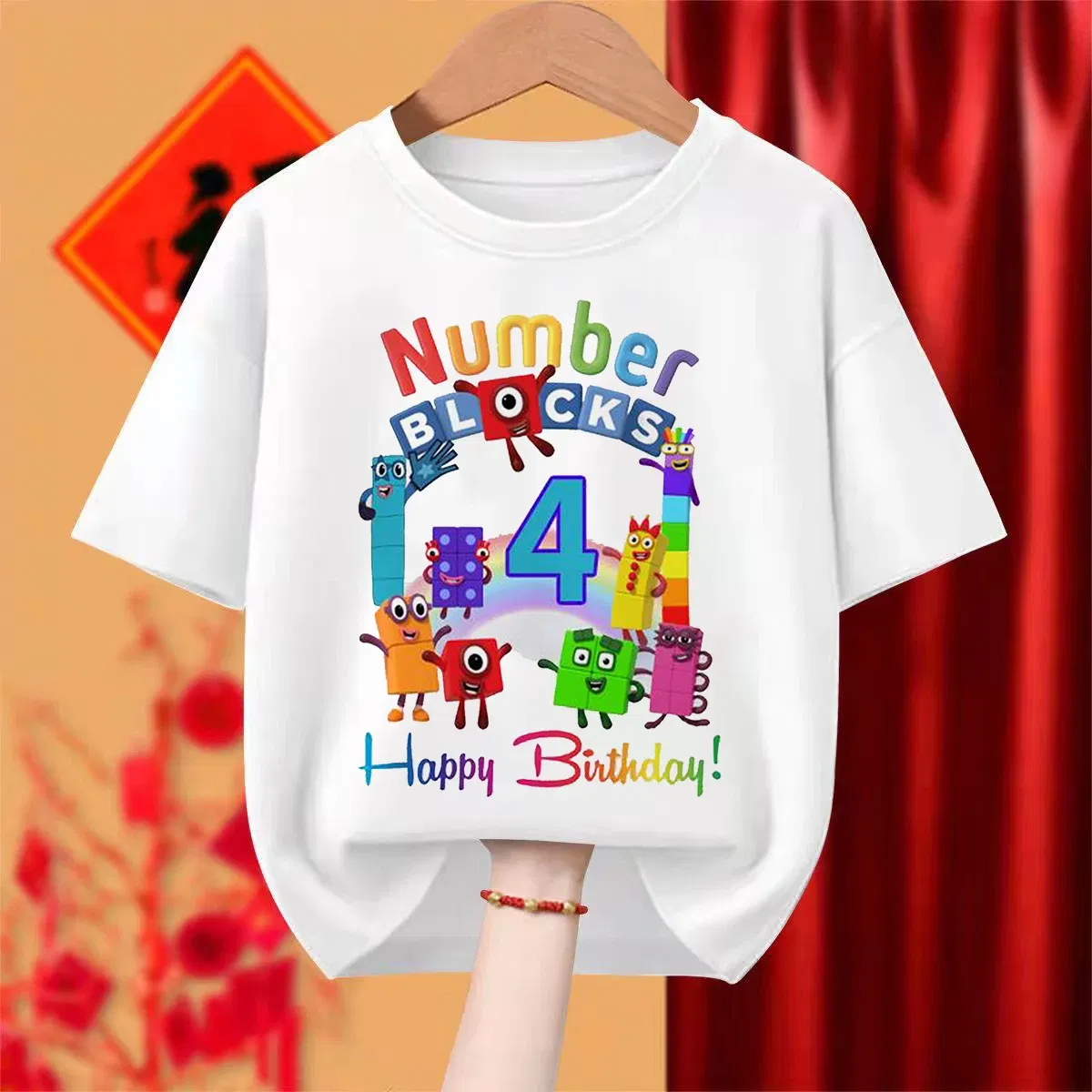 Color: Beige, Kid Size: 8T - Number 1-9 Boys Girls Cartoon Print Short Sleeve T-Shirts Children's Tshirt Birthday Gift T Shirt Funny Tops Kids Hip Hop Tees