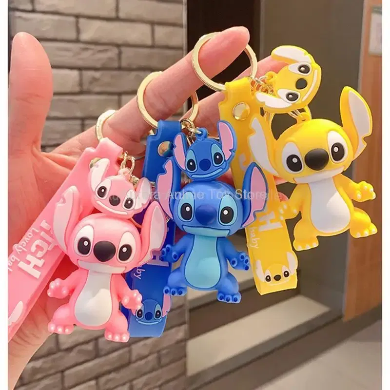 Color: t88 - Wholesale Anime Disney Keychain Mickey Mouse Minnie Lilo & Stitch Cartoon Keyring Kawaii Key Chain Car Pendant Kids Toys Gifts