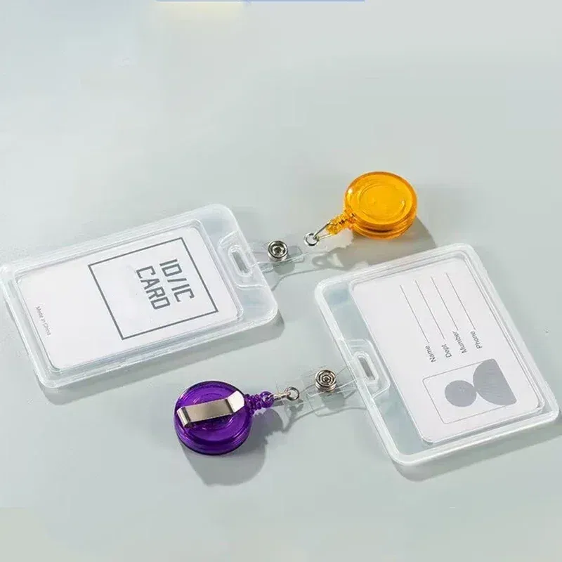 Color: Red - 1pcs Plastic Bus Card Holder Case Business Credit Cards Bank ID Card Sleeve Protect Waterproof Transparent Card Cover