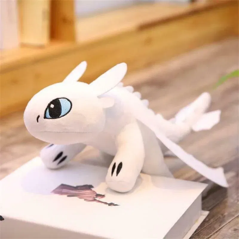 Color: WHITE, Height: 11cm-30cm - 20-65cm Plushies Dragon Toys Kawaii White Black Dinosaurs Animal Stuffed Plush Toys In Stock Plush Kid Birthday Gifts for Kids