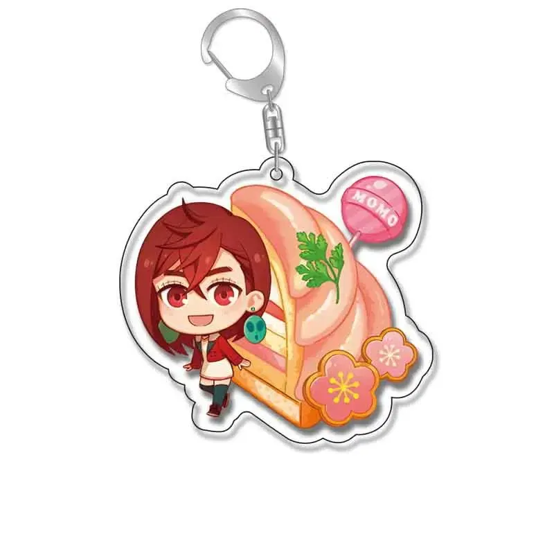 Color: PURPLE - Anime Dandadan Momocute Cartoon Key Ring Keychain Jewelry Girl Pendant Fashion Children Gift Accessories Bag Charms Acrylic