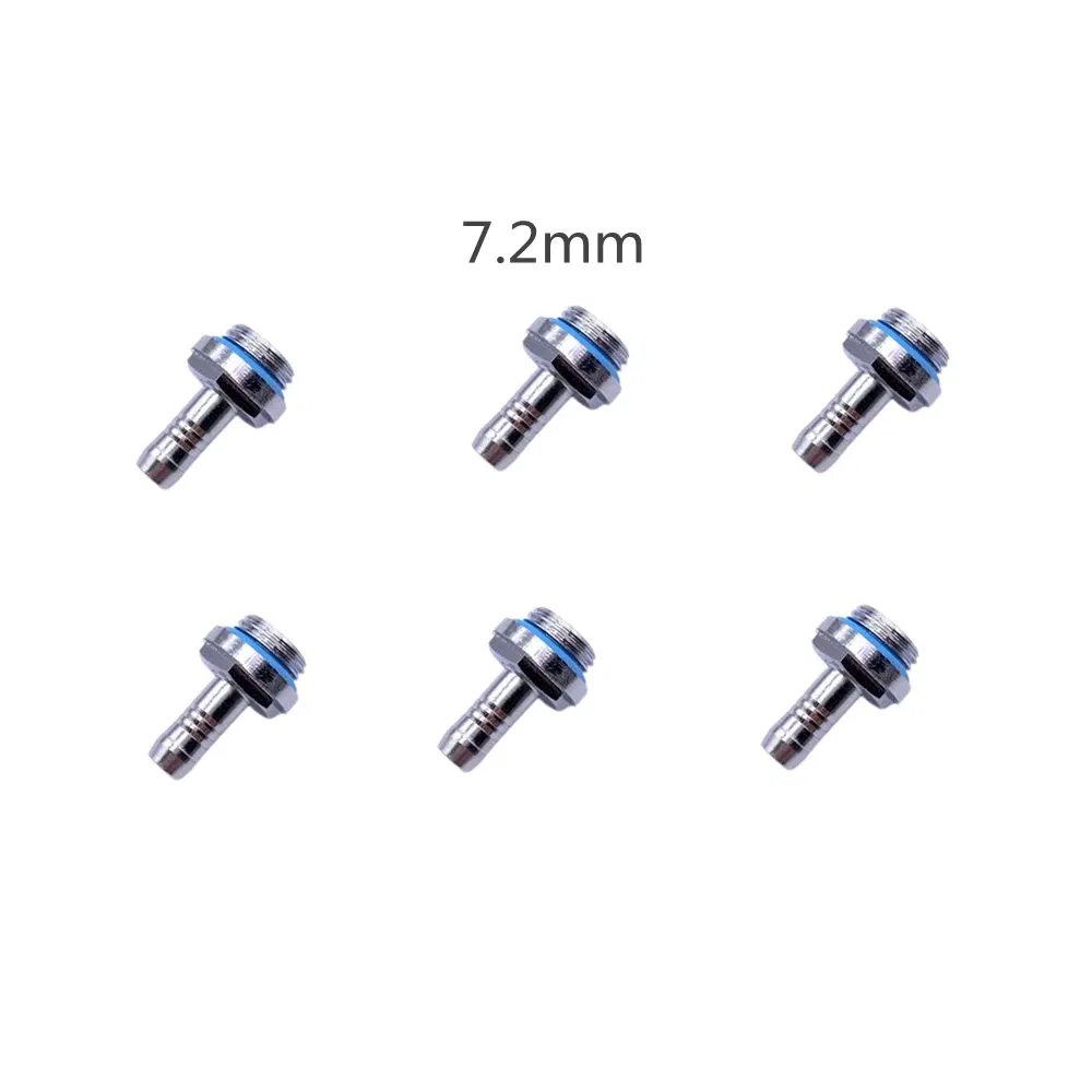 Color: WHITE - 6pcs PC Water Cooling Barb Fitting Two-Touch Fitting G1/4 Thread Barb Connector for Computer Cooling System 4/6/7.2/9/11/14mm