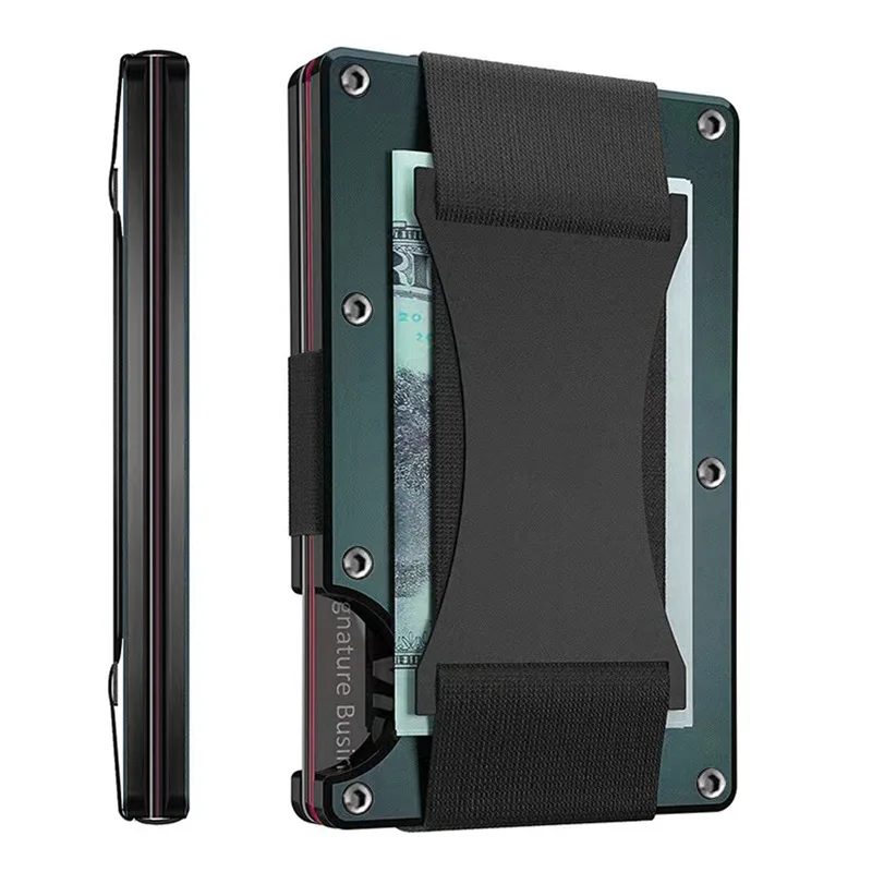 Color: green, Ships From: CHINA - Forged Carbon Fiber Mini Slim Wallet case organizer for Men Cartera Tarjetero Hombre Cashback Credit Card Holder Luxury gift