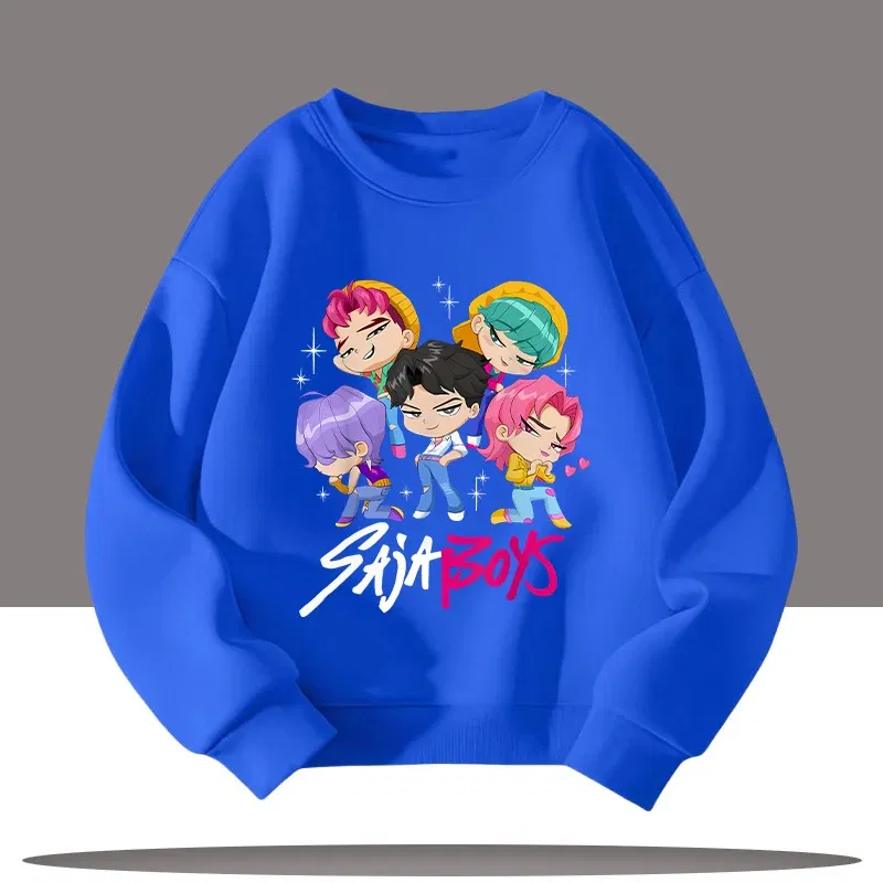 Color: Yellow, Kid Size: 4 - K-pop Demon Hunters Cartoon Print 3-12 Year Old New Style Kids Round-neck Sport Shirt Cute Girl Casual Top Children's Clothing