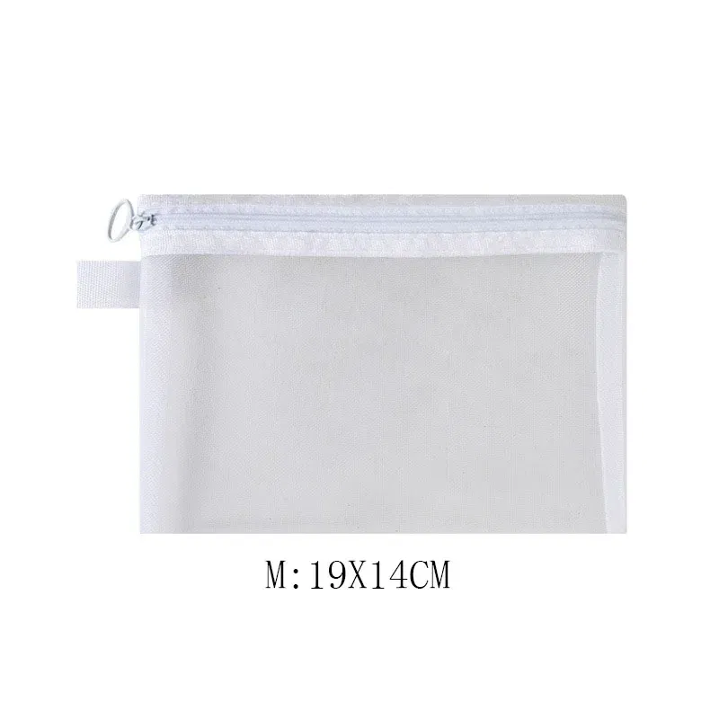 Color: GRAY - Fashion Small Large Black Organizer Toiletry and Makeup Pouch Transparent Mesh Zipper Cosmetic Bag Women Necessary Organizer