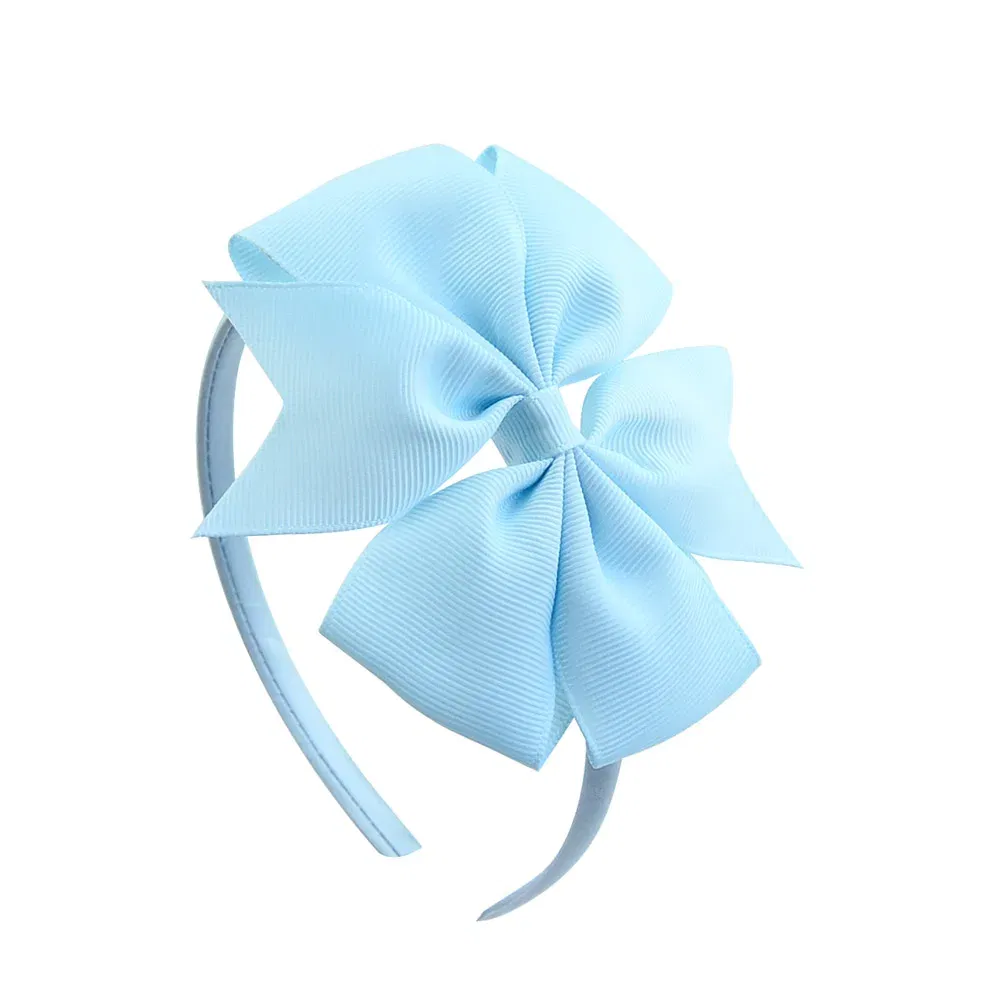 Color: Dark pink - 1 Piece Ribbon Handmade Hair Bows Hairbands for Baby Girls 20 Colors Cute Bowknot Solid Headband Headwear Baby Hair Accessories