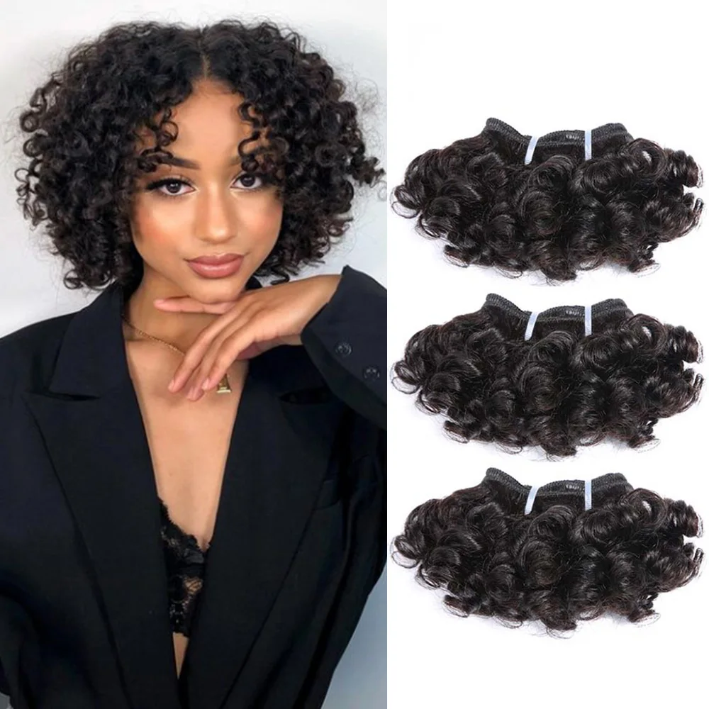 Hair Color: OT Purple, Stretched Length: 10inches, Longest Hair Proportion: 10A - Code Calla Bouncy Curly Hair Bundles Double Draw Indian 6inch Short Cut Remy Human Hair Extensions Natural Black Brown Color