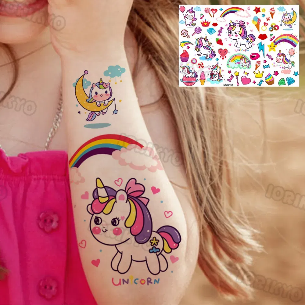 Color: PURPLE - Funny Whale Tree Temporary Tattoo For Child Boy Face Neck Girls Son Daughter Fake Moon Tattoos Sticker Cartoon Transfer Tatoos