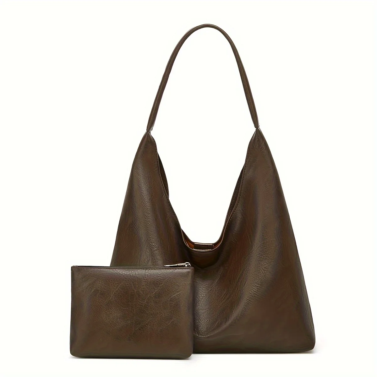 Color: GRAY, Size: L - New Tote bag 100 hand bill of lading shoulder women's bag retro simple large bag Tote bag