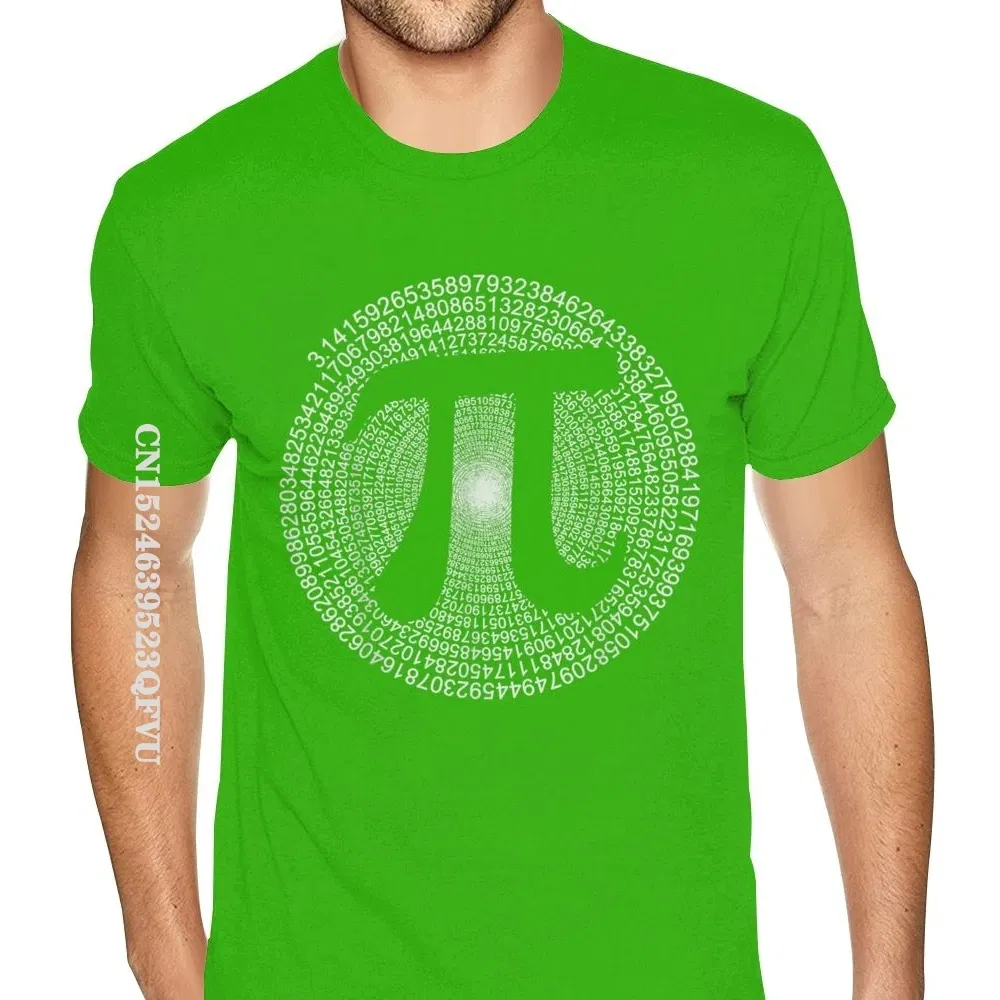 Color: green, Size: M - Classic Pi T Shirt 3,14 Pi Number Symbol Math Science Gift Tee Shirts For Men Make Your Own Soft Cotton HipHop Print Tee