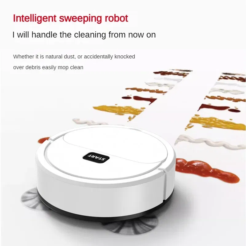 Color: WHITE - Mini Cleaner Fully Automatic Sweeping Robot Sweep Vacuum Cleaner Mopping The Floor Home Use Lazybones Intelligent 3 In1 Sweeper