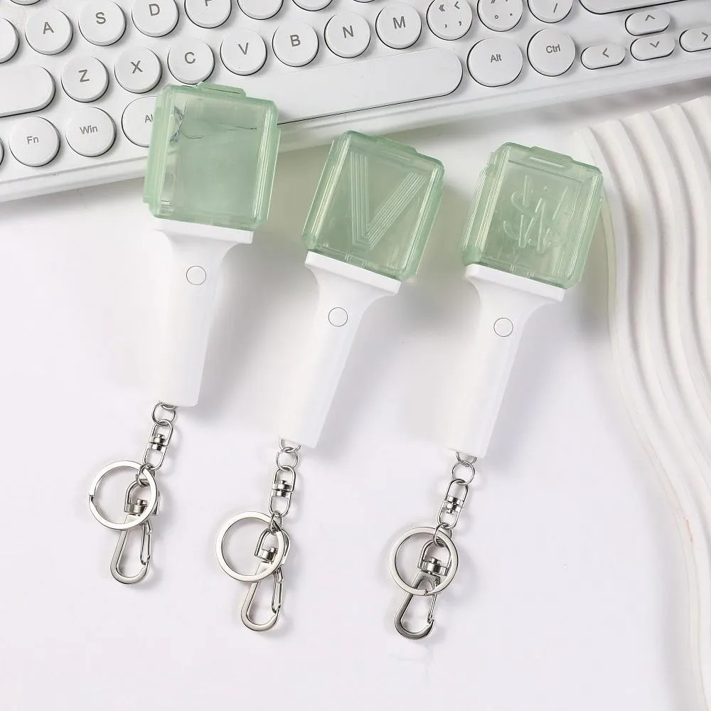 Color: Blue - Kpop Idol 127 Wish Deram V Mini Lightstick Keyring Support Glow Stick Key Chains Fans Gift