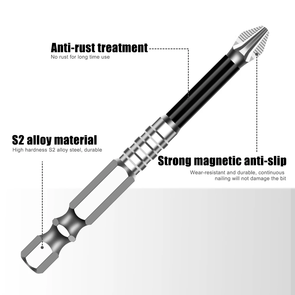 Color: Red - K5 Non-slip High Hardness Bit S2 Strong Magnetic 5A Black Non-slip Cross Head Electric Drill Electric Screwdriver Bit