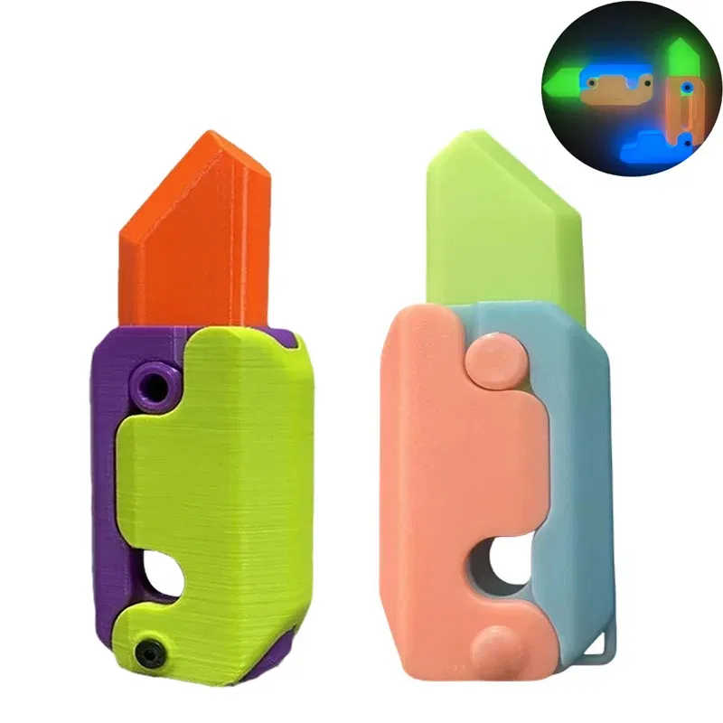 Color: Multi-Colored, Ships From: CHINA - Gravity Folding Claw Knife Radish Knife 3d Printing Gravity Knife Small Radish Knife Push Card Decompression Fidget Mini Toy