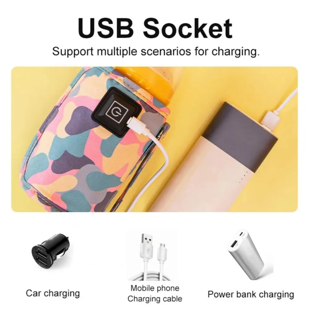 Color: Pink - Baby Bottle Warmer 3-speed adjustment Baby Bottle Cup Warmer Car Portable USB Bottle Warmer Baby and Children Outdoor Travel
