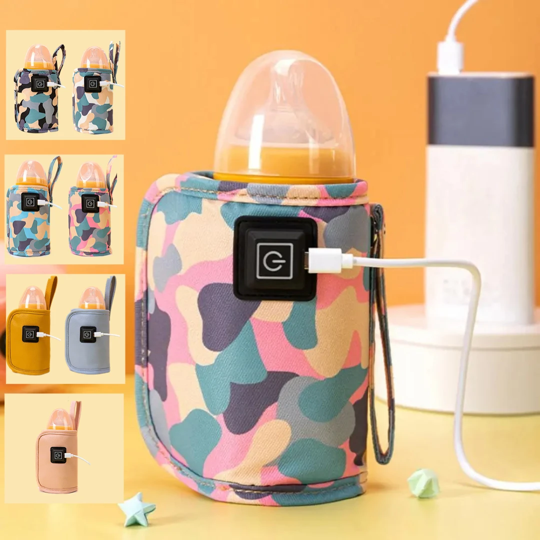 Color: Pink - Baby Bottle Warmer 3-speed adjustment Baby Bottle Cup Warmer Car Portable USB Bottle Warmer Baby and Children Outdoor Travel