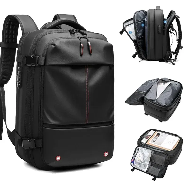 Color: PURPLE - Airback Vacuum Compression Backpack with Vacuum Pump 60L Expandable Travel Backpack for Men Women Airline Approved Business Bag