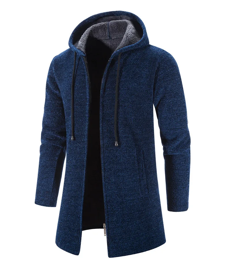 Color: SKY BLUE, Size: XL - 2025 New Autumn Men's Long Sleeve Sweatshirts for Men with Zipper Hooded Mens Oversize Winter Top Jacket Coat Warm Streetwear