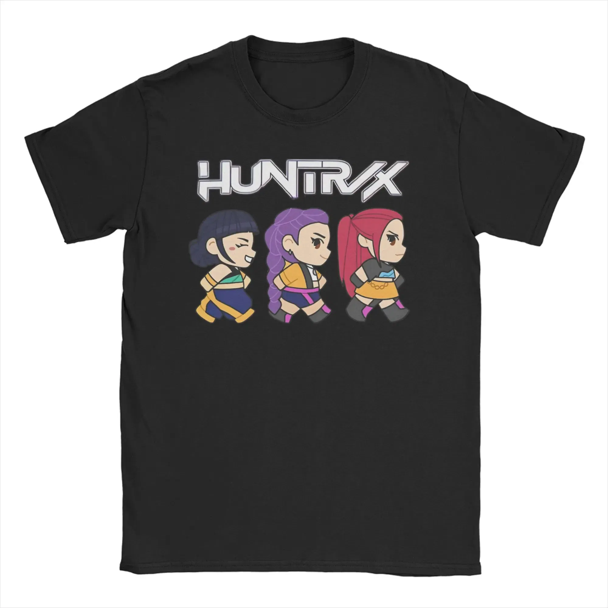 Color: GRAY, Size: 5XL - Men Women T-Shirts Kpop Demon Hunters Zoey Huntrix Amazing Cotton Tees Short Sleeve T Shirt O Neck Clothes Printing