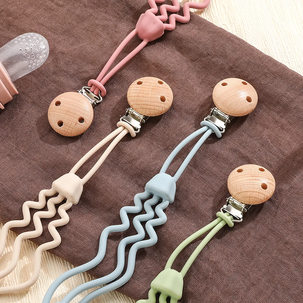 Color: Blue - 1 Piece Silicone Pacifier Chain, Jellyfish Shape Design, Pink/cream Color, Sea Animal, Suitable for Most Pacifiers, Teething Toy