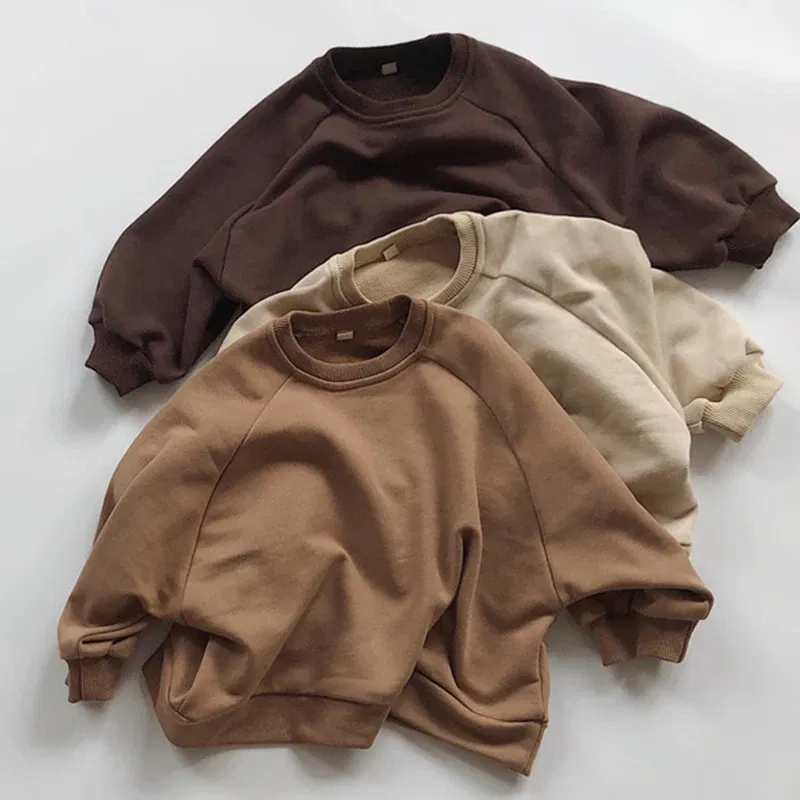 Color: black, Kid Size: 4T - Children Clothing Japan Korean Style Autumn Spring Baby Girls Boys Casual Long Sleeve Sweatshirts T-shirt Kids Pullover Tops