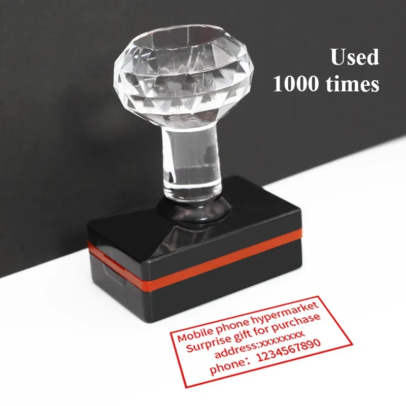 Color: WHITE - Personalized Logo Self inking Stamp Customized Photosensitive ink Stamp Your design picture