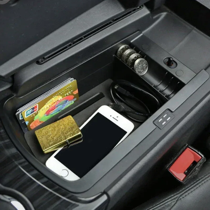 Car Central Storage Armrest Storage Box Glove Tray Holder Case Pallet Container for For Peugeot 3008 2012-2015 accessories