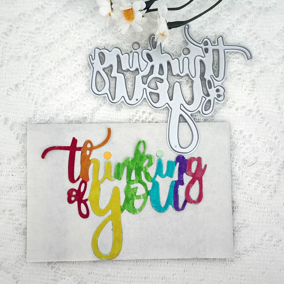 Color: light green - Christmas Tree Happy Birthday Thank You 26 English Alphabet Metal Cutting Dies For DIY Scrapbooking Album Craft Cardmaking